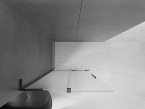 Mexen Velar L, posuvná sprchová zástena Walk-in 90 x 200 cm, 8mm sklo námraza, čierna matná, 871-090-003-33-70