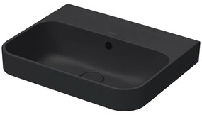 DURAVIT Happy D.2 Plus obdĺžniková umývadlová misa bez otvoru, s prepadom, 500 x 400 mm, antracit matný, s povrchom WonderGliss, 23605013601