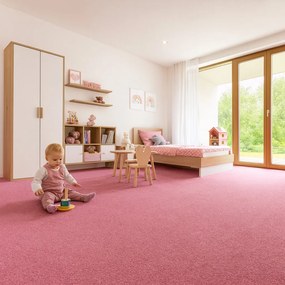 Vopi, Koberec metráž Eton ružový 11 - neúčtujeme odrezky z role, na mieru, šíře 1,33m,1m,2m,3m,4m,na mieru, neúčtujeme odrezky, ružová, filc, detská izba