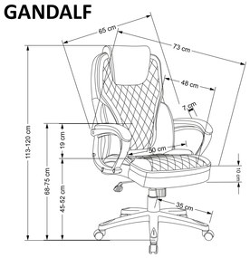 Kancelářská židle Gandalf šedá