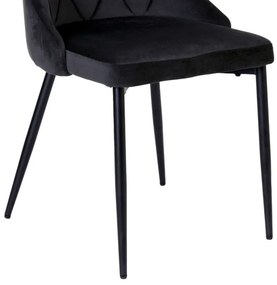 Jedálenská stolička LINCOLN zamatová, čierna