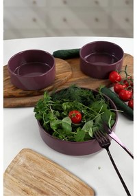 Súprava 3 fialových keramických misiek My Ceramic, ø 21 cm