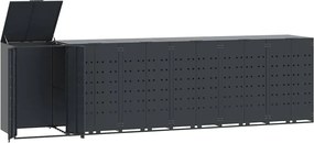 vidaXL Úložisko na 6 koše na kolieskach antracitové 414x79x117 cm oceľ