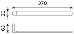 NIMCO MA 29097-26 - Nástenný vešiak na uteráky MAYA 37 cm lesklý chróm