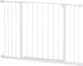 PawHut Dverová Bezpečnostná Brána so Systémom Predĺženia 10/15 cm Bez Vŕtania pre Šírky 76-82/86-97/101-107 cm - Otváranie Jednou Rukou | Aosom