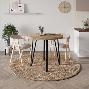 Kulatý jídelní stůl Houseland Xana 90 cm dub Castello medový