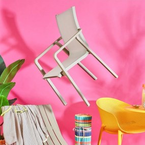 PACIFIC záhradná stolička s podrúčkami taupe