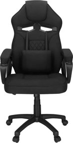Herná stolička Springos – kancelárska stolička s nastaviteľnou výškou, hojdacou funkciou a bedrovou opierkou, čierna HF0036