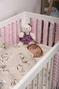 Detské bavlnené obliečky do postieľky 120x90 cm BABYMAM PREMIUM - Žirafa - béžové