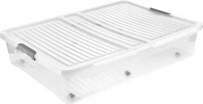 Úložný box s vekom a kolieskami pod posteľ, KEEEPER CLIPBOX LEO 53L, 77 x 58 x 16 cm