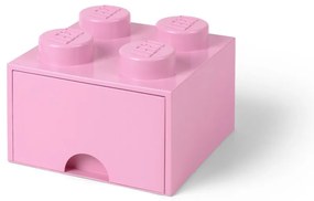 Svetloružový úložný box štvorec LEGO®