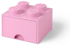 Svetloružový úložný box štvorec LEGO®