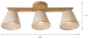 Prisadený luster ANTONIO 3xE14/40W/230V dub