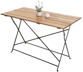 Záhradný stôl HWC-J40,skladací, akáciové drevo, 120x60cm - prírodná