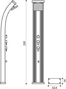 Formidra Solárna sprcha DADA CURVE 40L Antracit