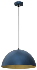 Závesné svietidlo Beta, 1x zlaté/tmavomodré kovové tienidlo, (fi 35cm), db/g