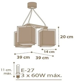 Dalber D-63394 - Detský luster GOOD NIGHT 3xE27/60W/230V