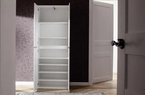 Zrkadlová viacúčelová skriňa s policami Mirror, 74 cm, biela