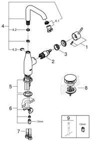 GROHE 23799001 - Umývadlová batéria ESSENCE veľkosť L lesklý chróm