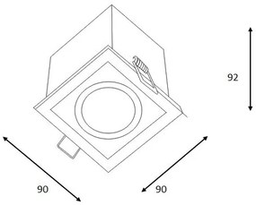 Lucide 28900/01/12 - Podhľadové svietidlo CHIMNEY 1xGU10/50W/230V