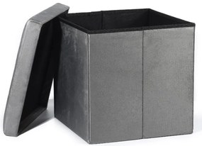 Skladacia taburetka L zamatová, sivá