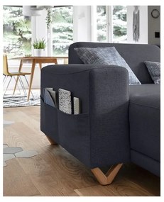 Antracitová rozkladacia/s úložným priestorom rohová pohovka (pravý roh/do tvaru "U") Classy Sophie – Miuform