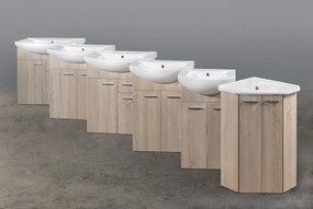 Aqualine Aqualine, ZOJA umývadlová skrinka 37x50x18cm, dub platin, 51037DP