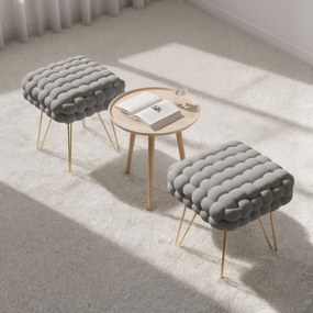 Taburet Dotty světle šedý