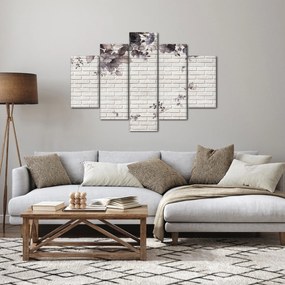 Obraz múru s kyticou (150x105 cm)