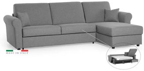 Rohová sedacia súpravana každodenné spanie SAVONA s rozkladom, sivá (penelope 22), 140
