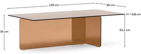 Hnedý sklenený konferenčný stolík 60x120 cm Zaren – Kave Home