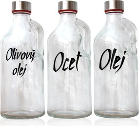 usporadejto.cz 2. akosť - Fľaša na olej, olivový a ocot, s uchom a uzáverom na závit, 1,15l OCOT