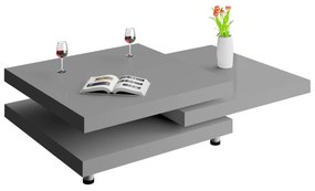 Konferenčný stolík NY – 60 x 60 cm – vysoký lesk šedý