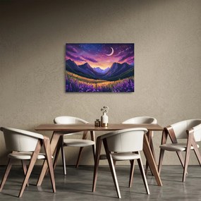 Sklenený obraz - Fialová krajina (70x50 cm)