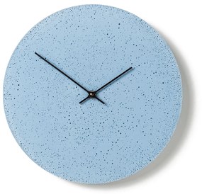 Nástenné betónové hodiny CLOCKIES, 29cm, okrúhle, modré