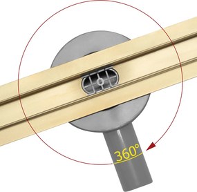 Rea Neo Slim Mirror Pro, odtokový sprchový žľab 50cm, zlatá matná, REA-G5692