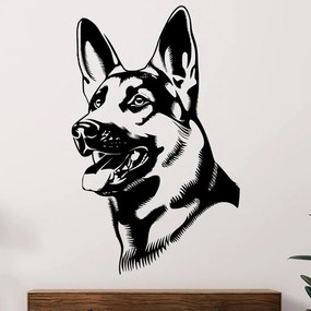 Veselá Stena Samolepka Nemecký ovčiak Farba: černá, Veľkosť: 60 x 37 cm