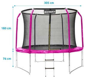 Marimex | Trampolína Marimex 305 cm ružová + vnútorná ochranná sieť + rebrík ZADARMO | 19000105