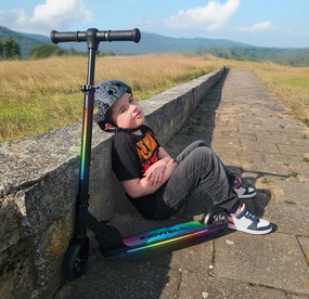 Kidwell Skladacia detská kolobežka MIDO s LED osvetlením, 120 mm kolesá, ABEC-7