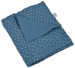 Modrá mušelínová detská deka 75x75 cm – Bébé Douceur
