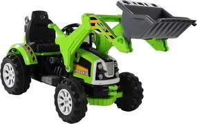 LEAN CARS Elektrický traktor s rýpadlom zelený