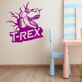 Veselá Stena Samolepka Dinosaurus T-REX Farba: fialová, Veľkosť: 100 x 109 cm