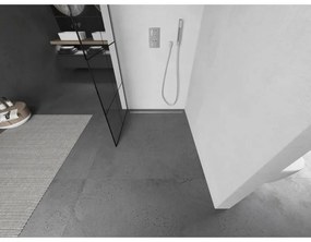 Mexen Kioto sprchová zástena 90x200 cm 8 mm, chrómový profil, sklo čierny vzor 1, 800-090-101-01-77