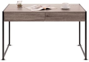 Tutumi Tutumi, dizajnový kancelársky stôl na počítač 123x60x76 cm R20FFTDSK002, čierna-dub sonoma Tabac, MEB-07010