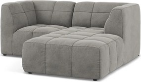 Sivá zamatová rohová pohovka (pravý roh/s leňoškou) Aloha – Makamii