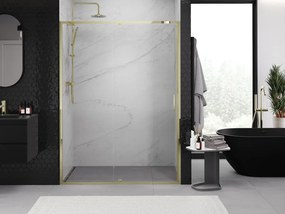 Mexen Exo, výklopné sprchové dvere 145 cm, číre sklo, zlatá, 819-145-000-50-00