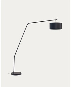 Čierna stojacia lampa s textilným tienidlom (výška 221,5 cm) Ciana – Kave Home