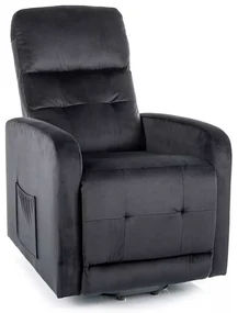 Polohovacie kreslo Lennox II Velvet, čierna