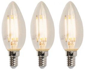 Sada 3 LED E14 stmievateľných sviečkových žiaroviek B35 5W 380lm 2700K