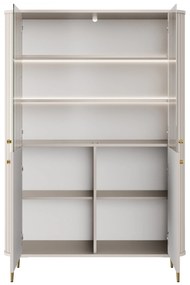 Vitrína Vesper 103 cm - kašmírová / zlaté nožičky